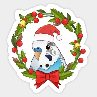 Christmas Budgie Sticker